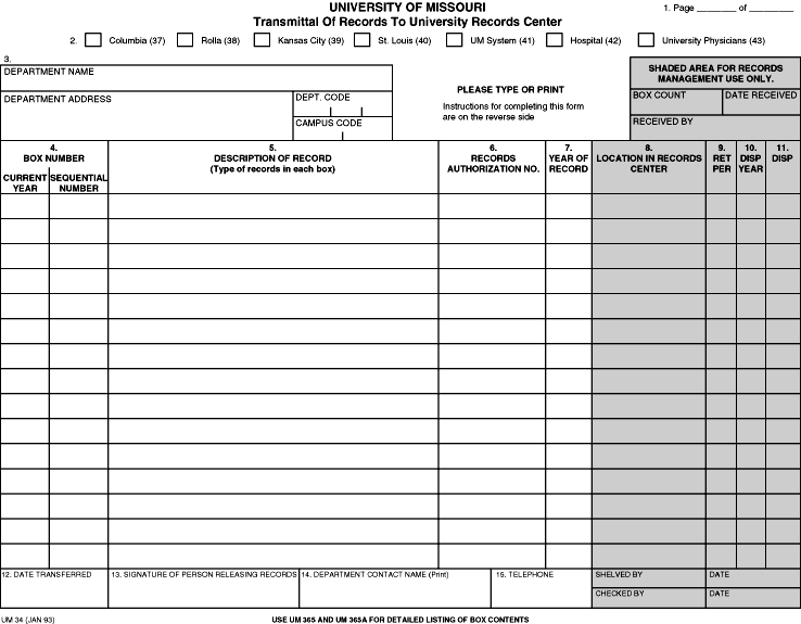 Transmittal Form