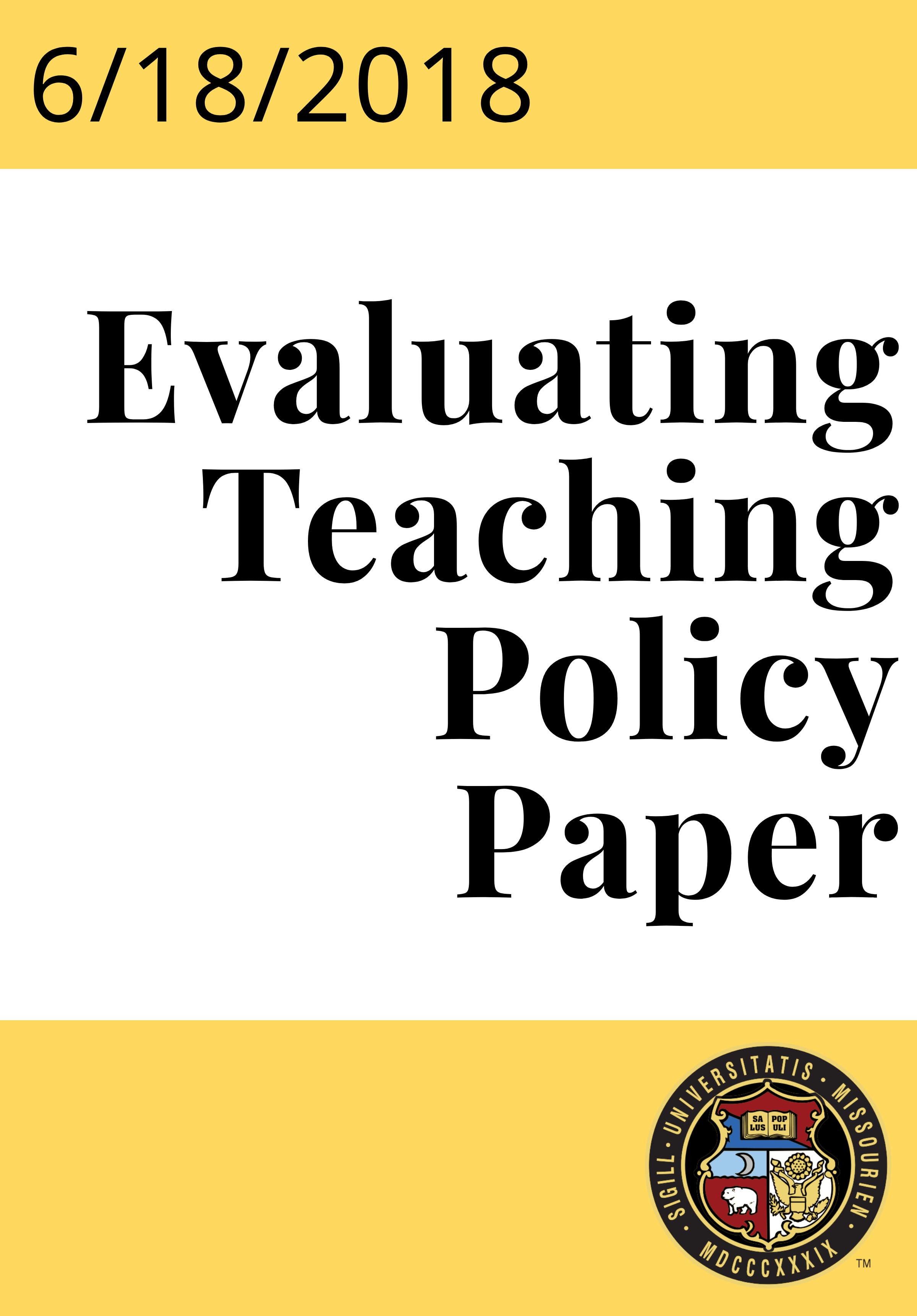 Evaluating Teaching Policy Paper
