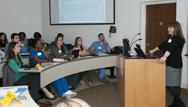 Health Sciences students gather in team enivronment