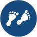Circle icon with footprints