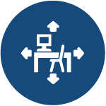 Circle icon featuring workstation