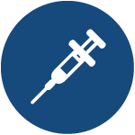 Circle icon featuring flu shot