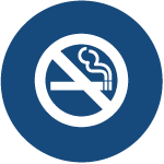Circle icon featuring 'no smoking' symbol