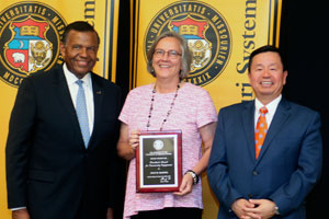 McDowd with Chancellor Morton and President Choi