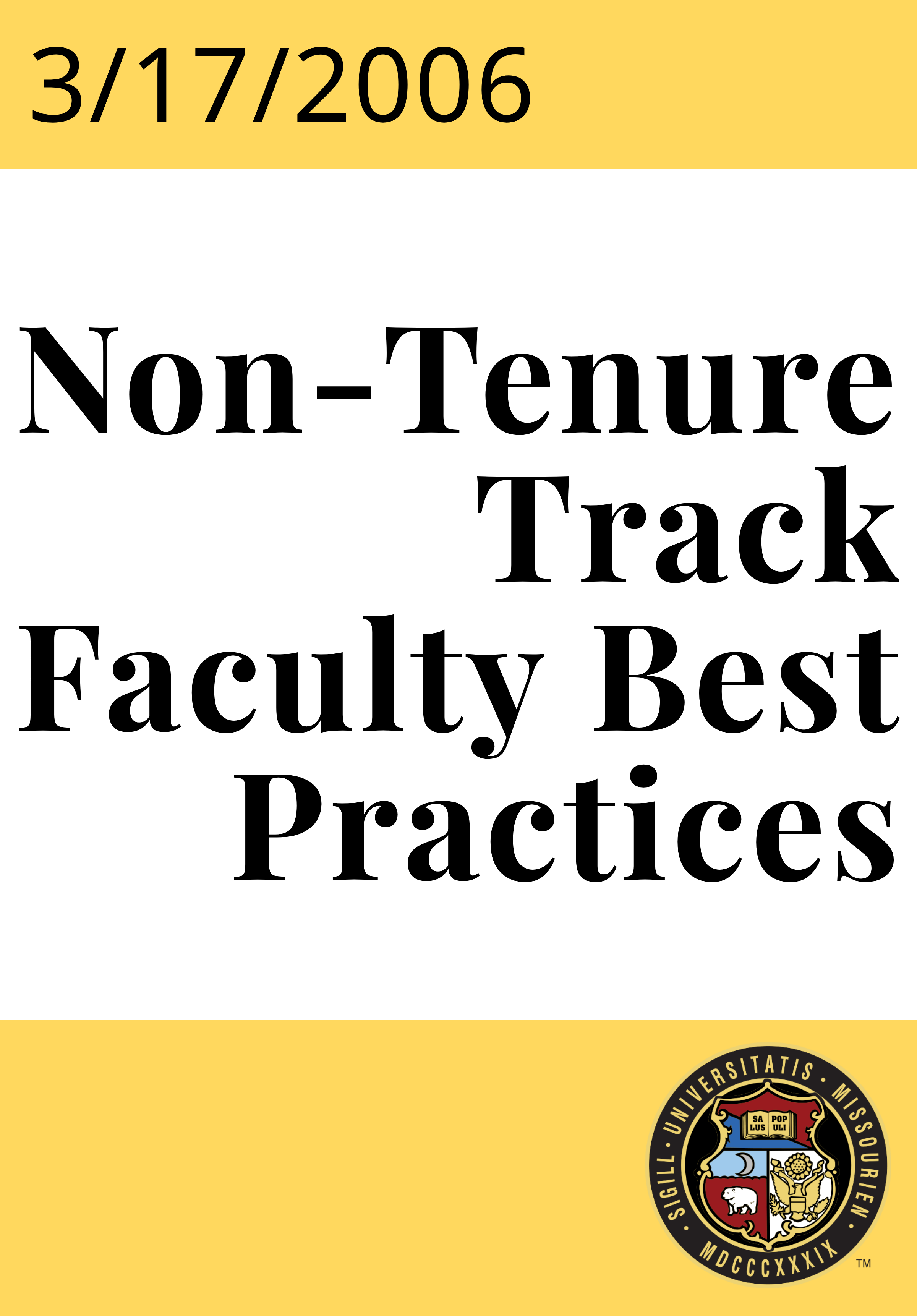 Non-Tenure Track Faculty Best Practices