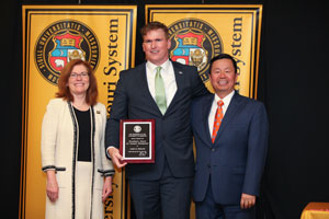 James Niemann, with Interim Chancellor Stokes and President Choi