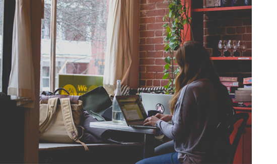 eLearning student working
