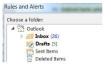 Screenshot of Outlook's "Rules" menu