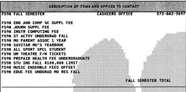Sample billing statement