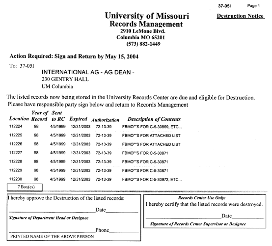 A certificate of disposition example