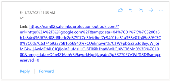 Safe links screenshot 3