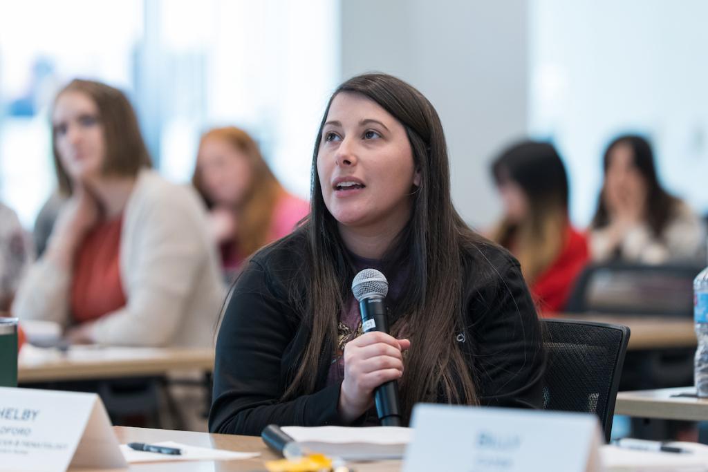 An attendee participates in Q&A during a past Bootcamp