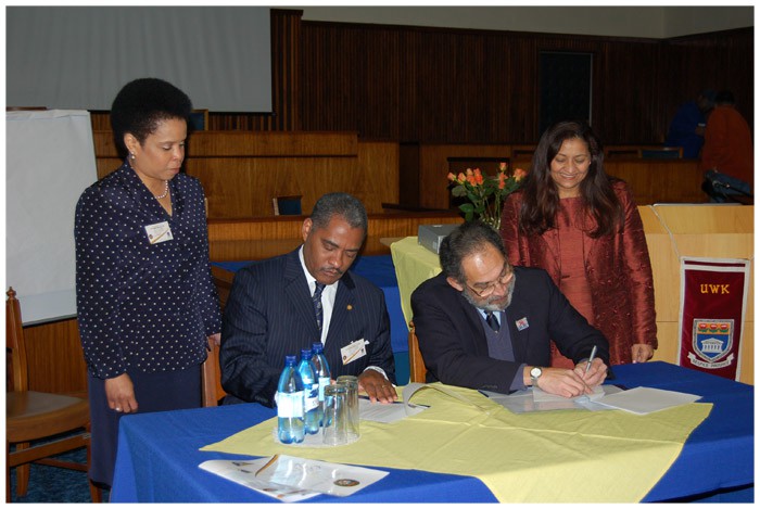 University leadership signing off on the partnership