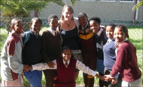 Sarah Linneman and students from the UWC area