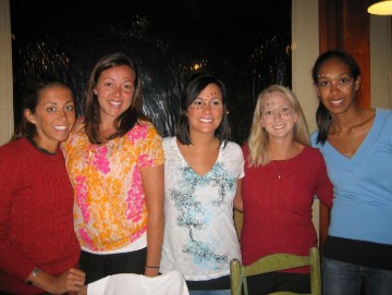 Face-painting participants at the Africa Cafe