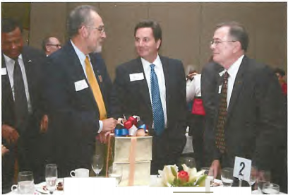 Rector Brian O'Connell, Interim President Steve Owens and MU Chancellor Brady Deaton