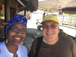 A photo of Brianna and Tom at the Aquila Game Reserve