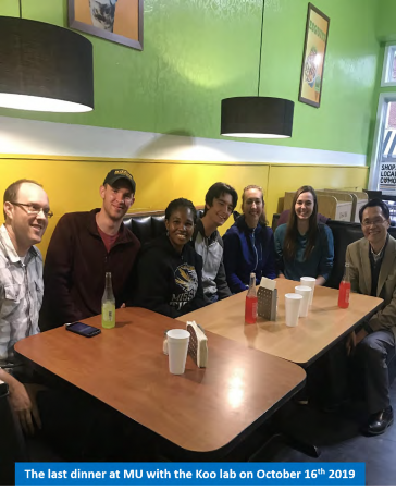 Enjoying a last dinner with friends