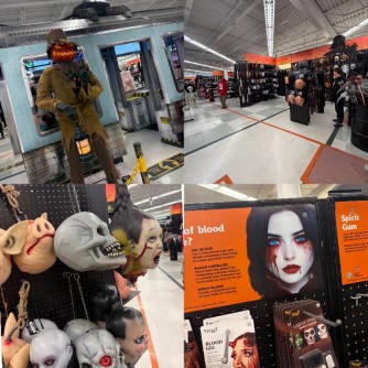 Various Halloween costumes from a local store