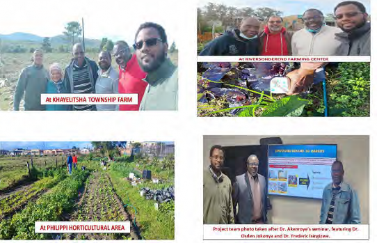 A collage of 4 photos from various farming site visits.