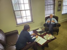 Photo with Justice Richard Goldstone, and a photo with Mr. Jan Jan Joubert.