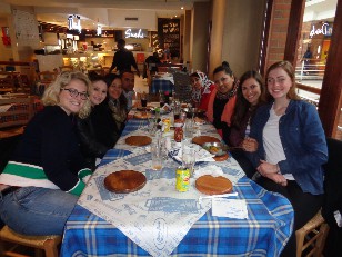 Enjoying lunch with some OT students at the V&A Waterfront