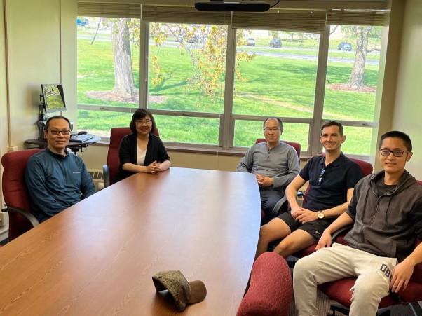 First Day at Dalton Cardiovascular Center. Left to right Dr. Liming Qui, Prof. Xiaoqin Zou, Dr. Xianjin Xu, Mr. Luke Zondagh, Dr. Rui Duan.