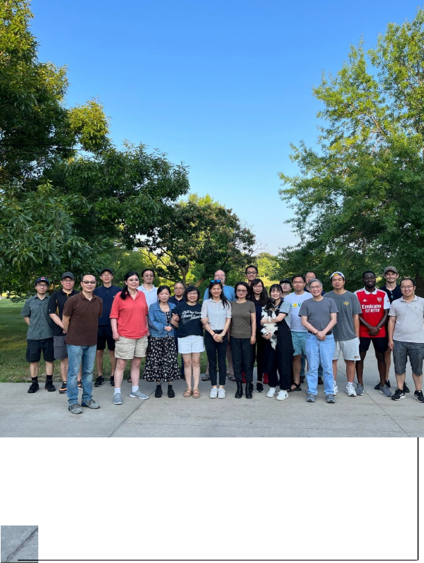 A photo of the full group outdoors