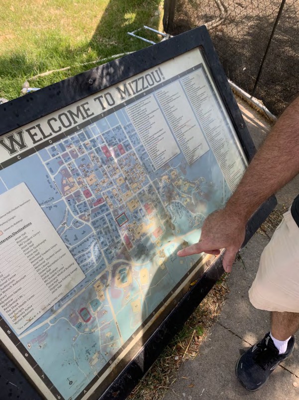 Prof. Whitney gets me acquainted with the campus grounds.