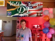 Getting welcomed at the airport