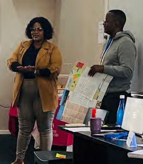 Enjoying refreshment at a conference