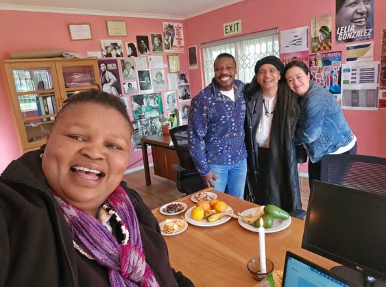Fikile, Scotti, Dr. Ivette, and Astrid after talking about the queer feminist efforts involved in overturning apartheid.