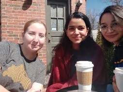 Group shot of 3 individuals at the scholar visit
