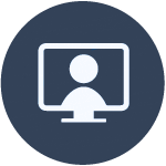 Image of a person appearing on a monitor