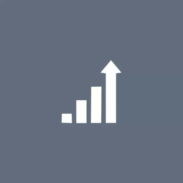 graph bars with arrow pointing up