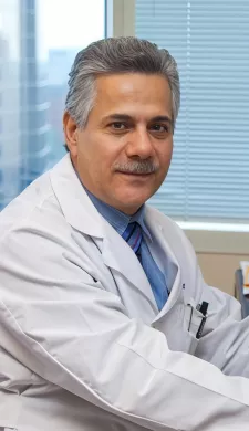 Aziz Shaibani portrait in his office