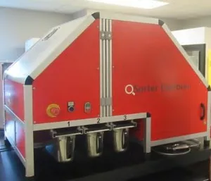 The QSorter, a large red machine
