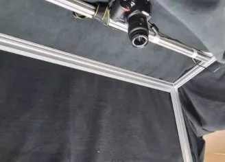 Camera mounted to the top of the photo booth