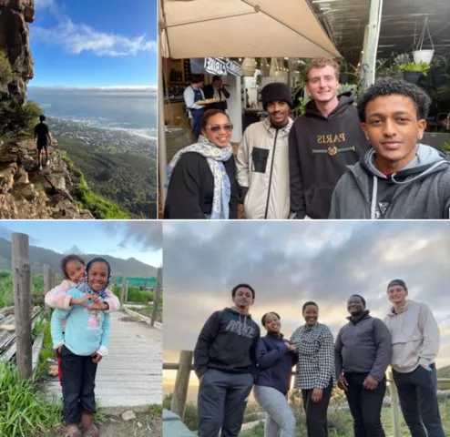 Collage of Nez on this trip to South Africa.