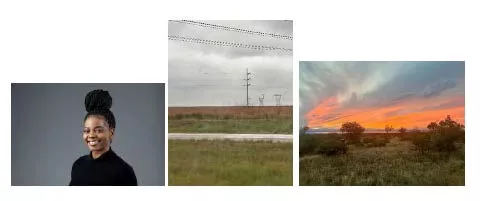 Portrait of Ashely-Ann, coal plant in Johannesburg, sunset in South Africa