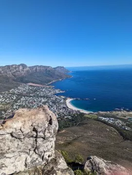 Aerial view of Cape Town and the coast