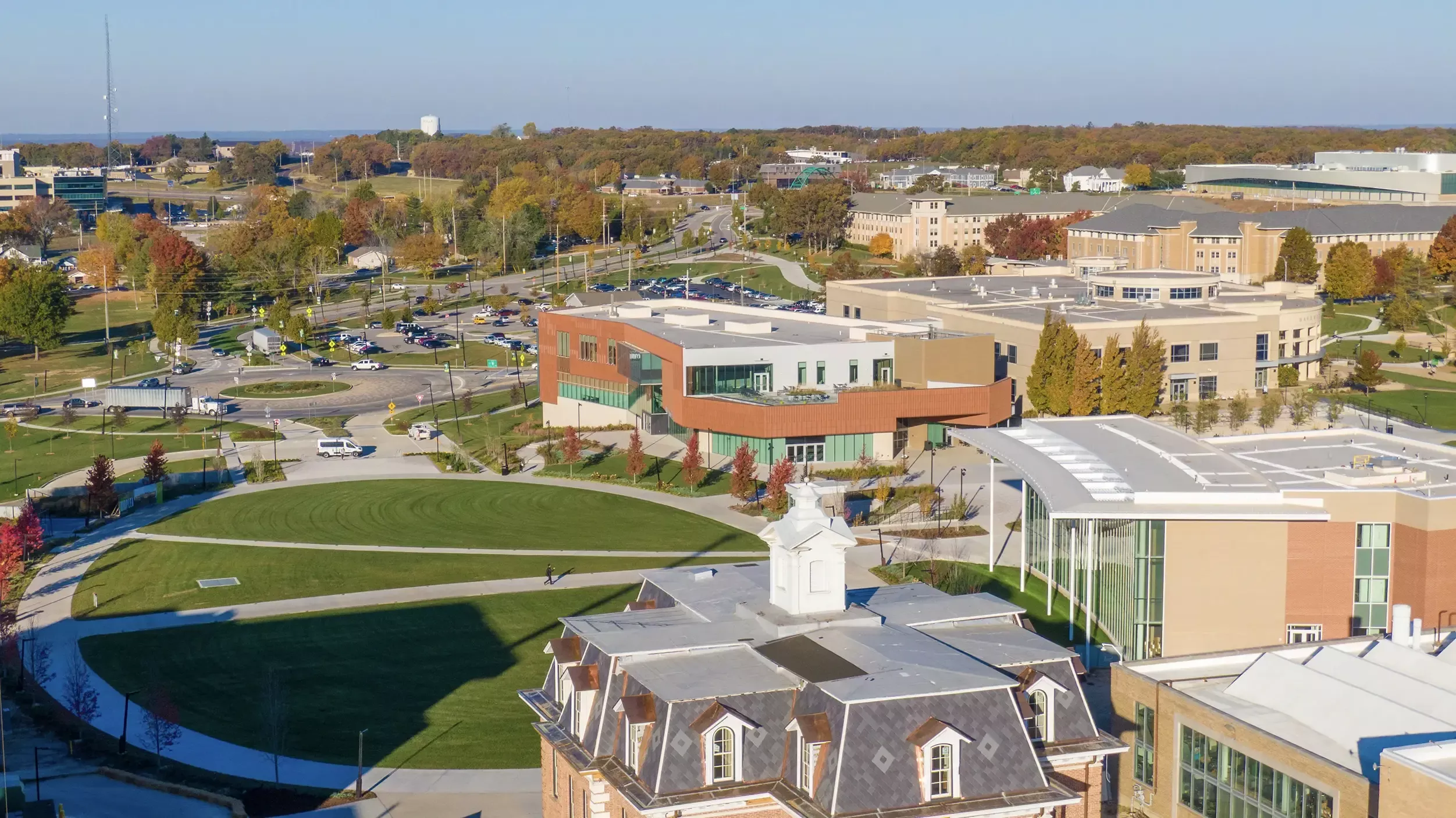 Aerial view of Havener Center Innovation Lab at Missouri State University
