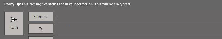 alert telling user their message contains sensitive information