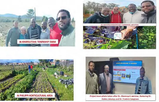 A collage of 4 photos from various farming site visits.