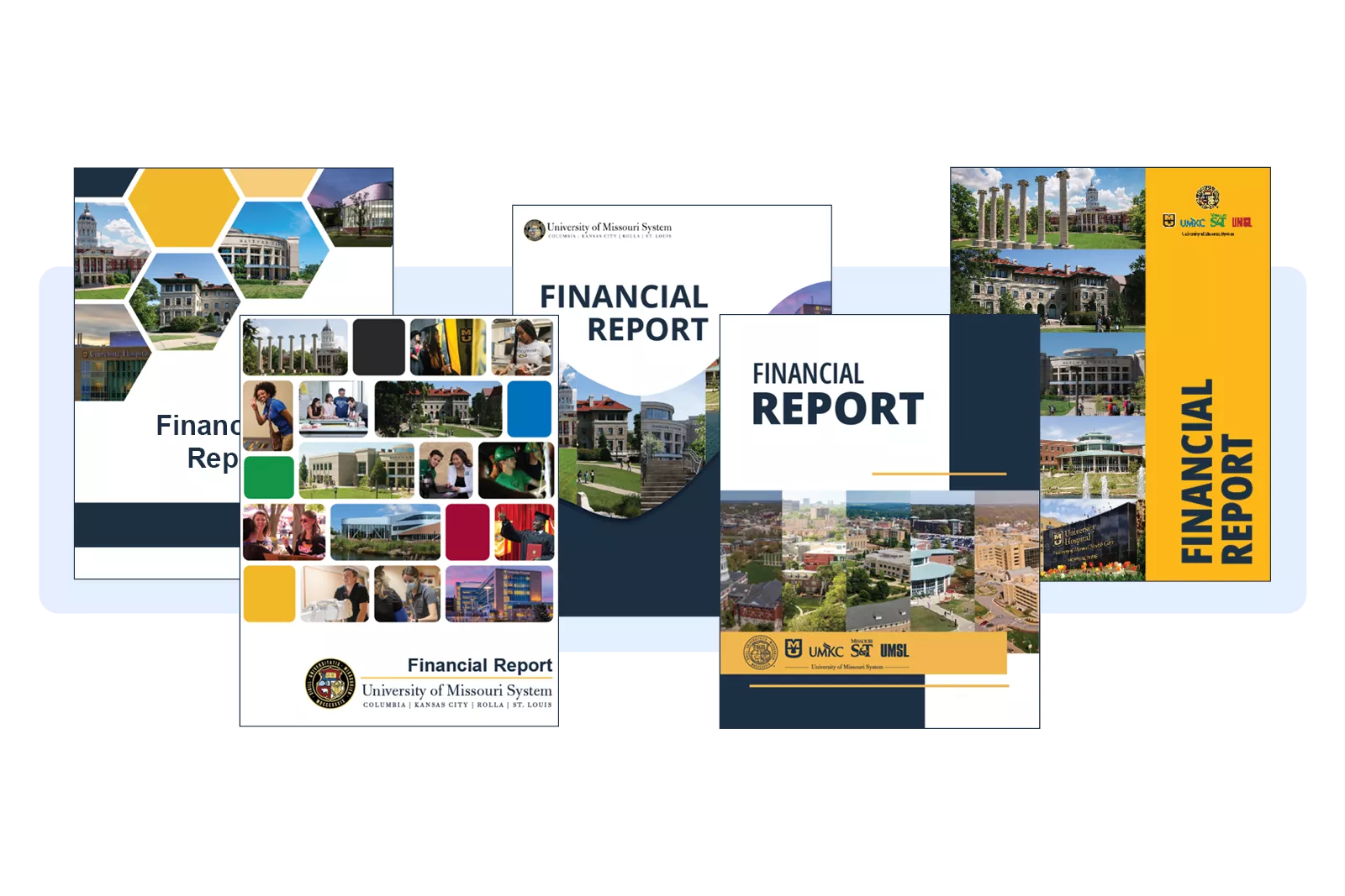 Collage of Annual Financial Report covers
