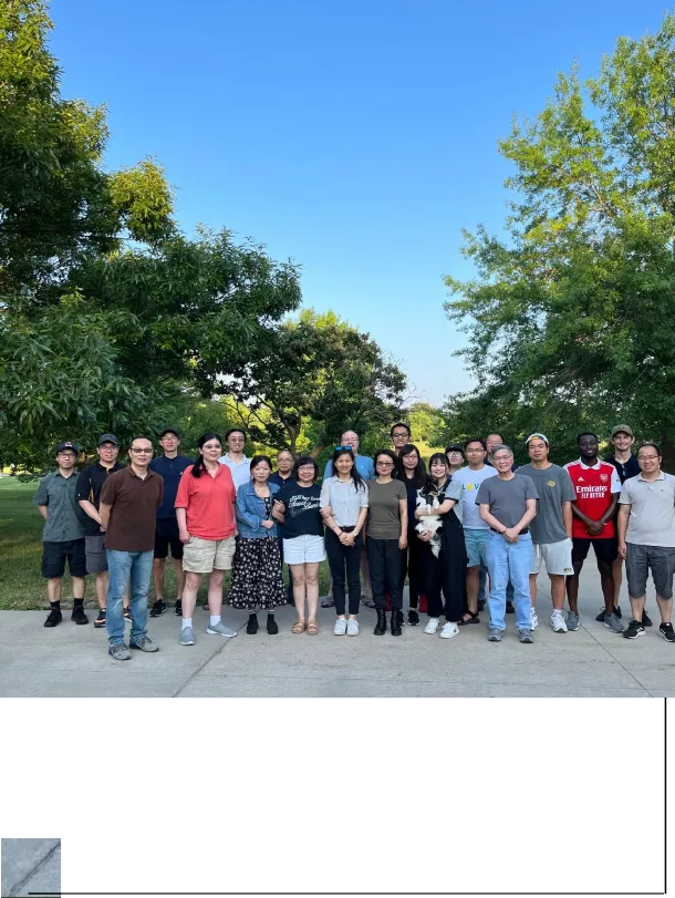 A photo of the full group outdoors