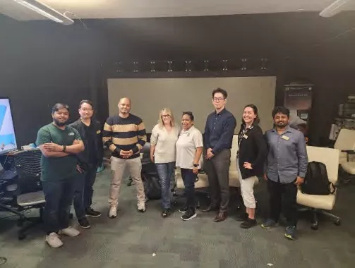 Attending a session held at the Immersive Visualization Lab