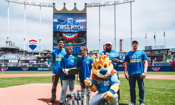 UMKC Computer Science Robot First Pitch at Royals Game